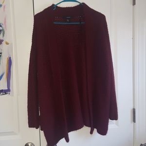 red cardigan